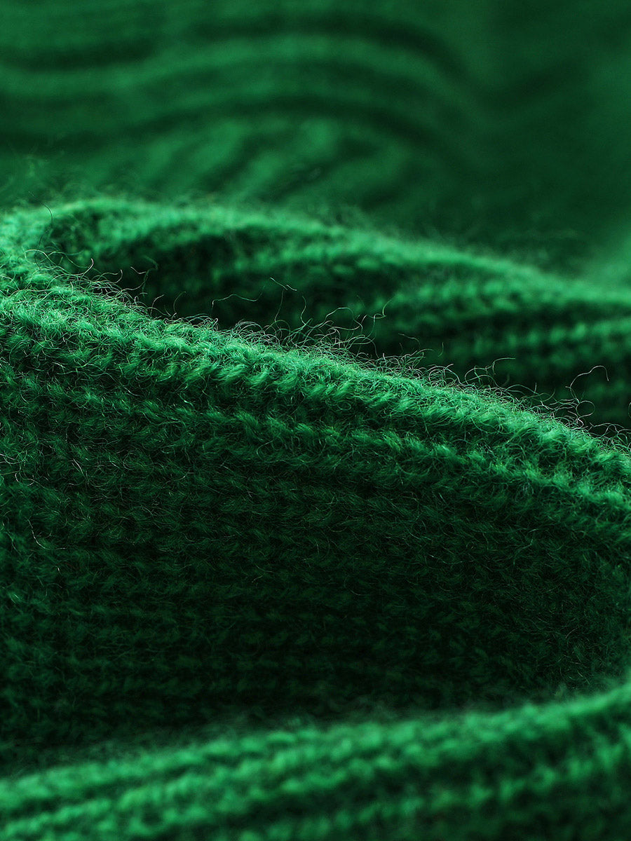 COMOBOCA 100% Wool Kids' Ribbed Zip Up Hooded Cardigan