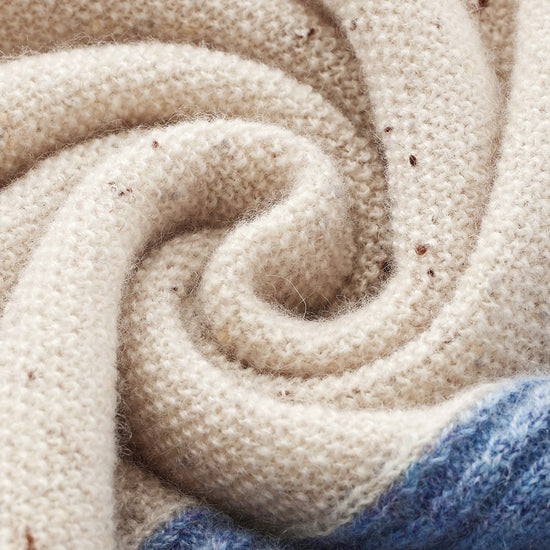 COMOBOCA 100% Cashmere Women's Color Block Cable Knit Sweater