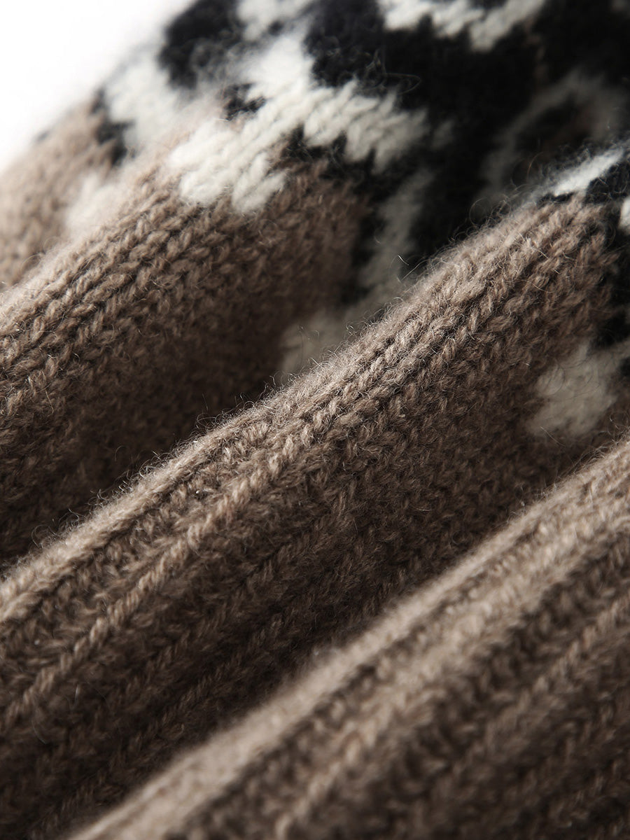 COMOBOCA 100% Cashmere Soft Knit Ribbed Beanie