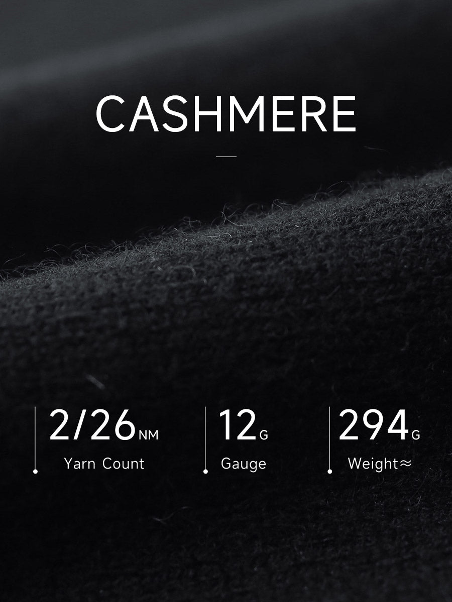 COMOBOCA 100% Cashmere Men's Ribbed Round Neck Knit Sweater