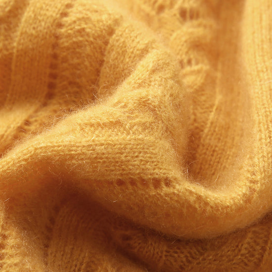 COMOBOCA 100% Cashmere Women's V-Neck Drop Shoulder Sweater