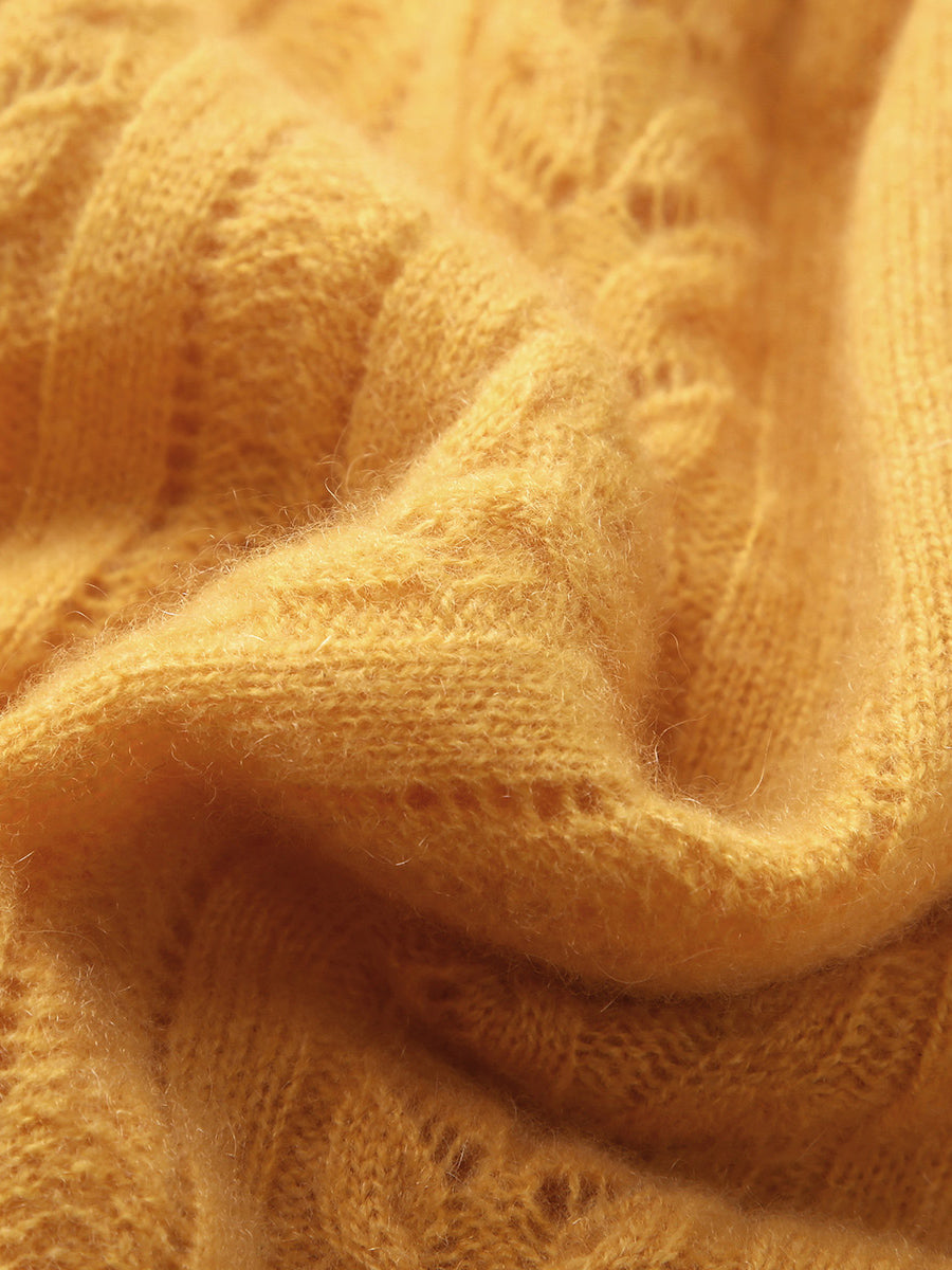 COMOBOCA 100% Cashmere Women's V-Neck Drop Shoulder Sweater