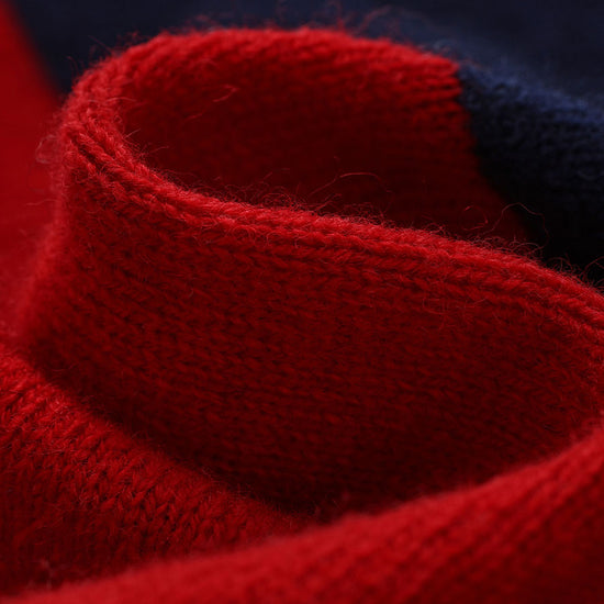 COMOBOCA 100% Wool Kids' Striped Henley Sweater