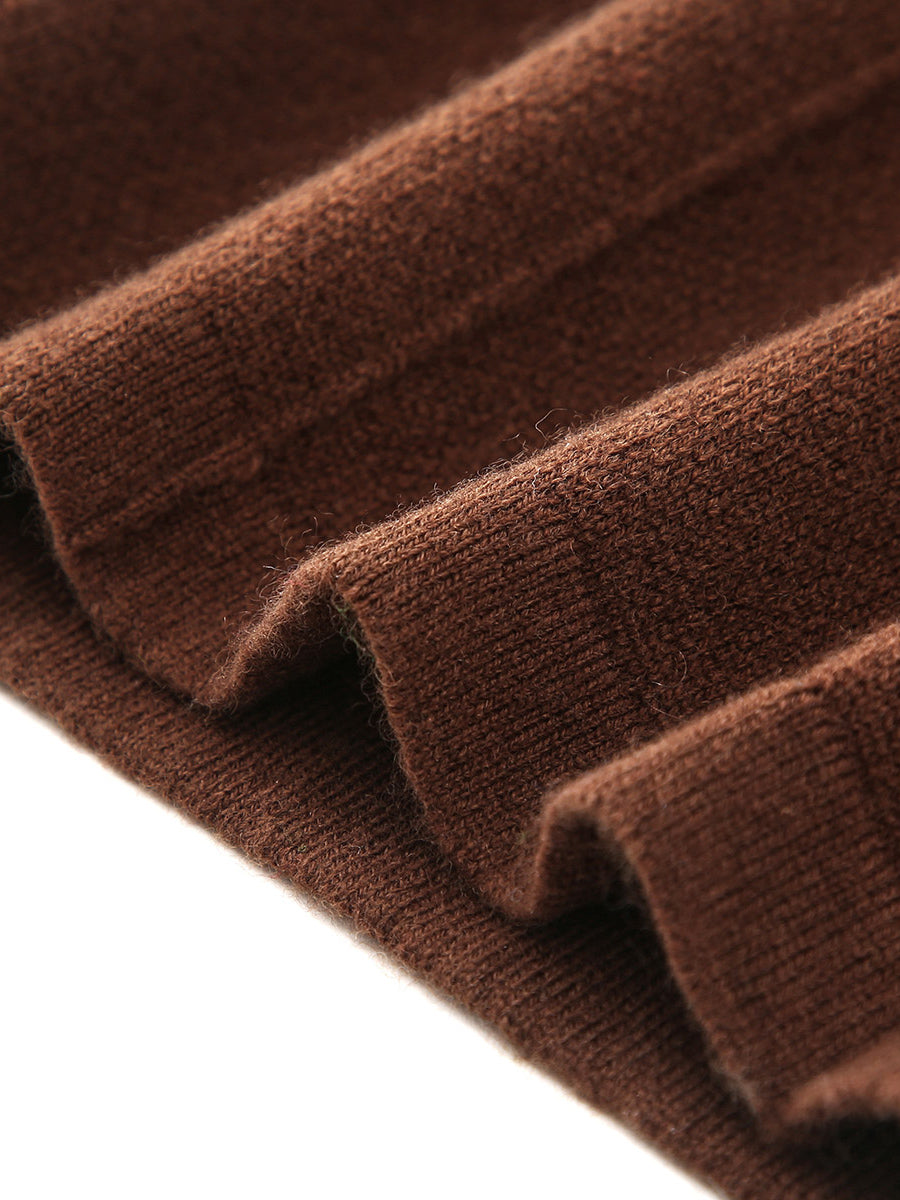 COMOBOCA 100% Wool Women's Wide Leg Pants with Drawstring