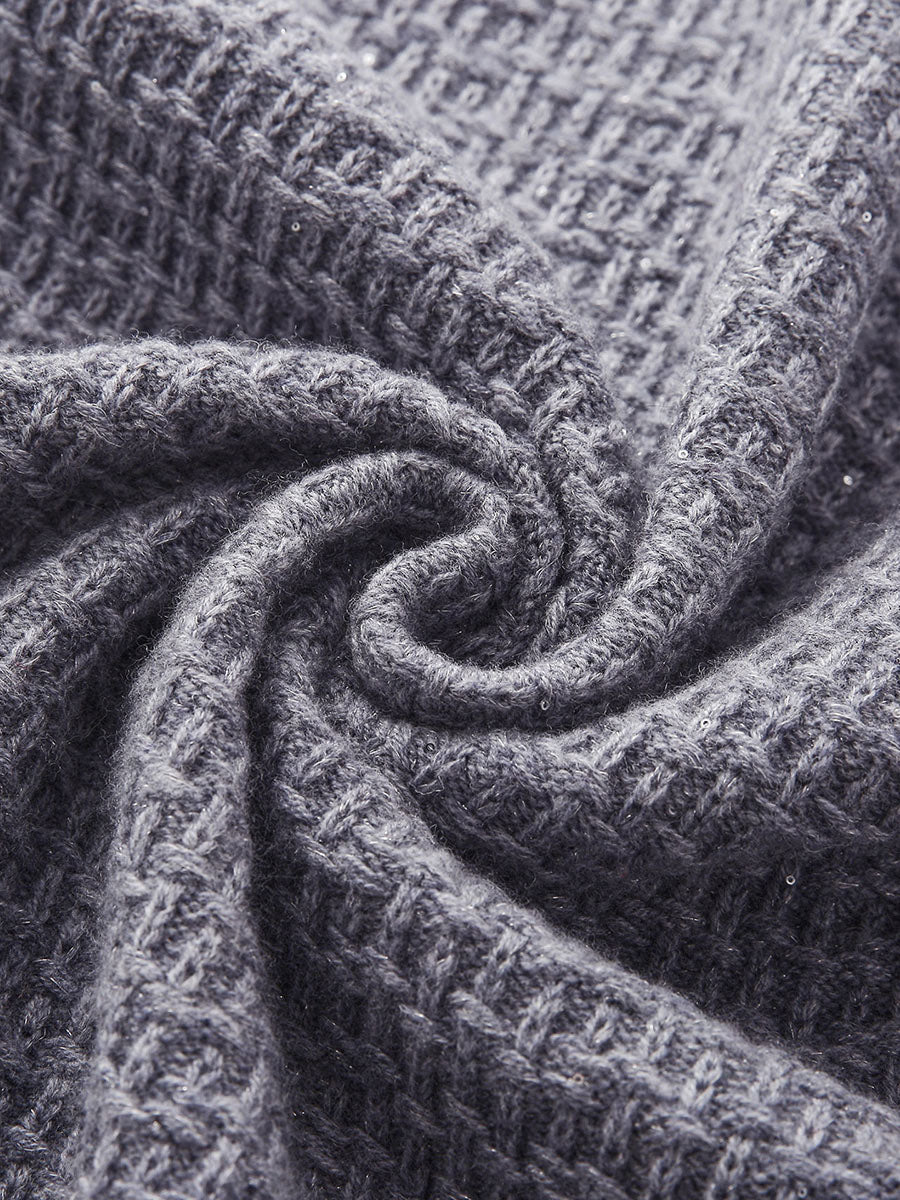 COMOBOCA 100% Wool Women's Button Down Frayed Hem Knit Vest