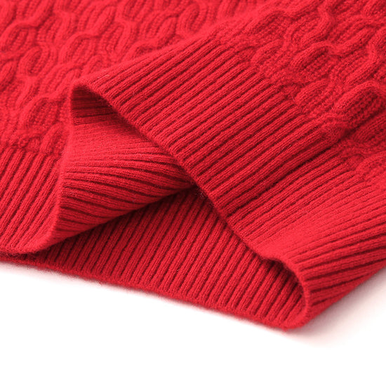 COMOBOCA 100% Cashmere Women's Cable Knit Sweater