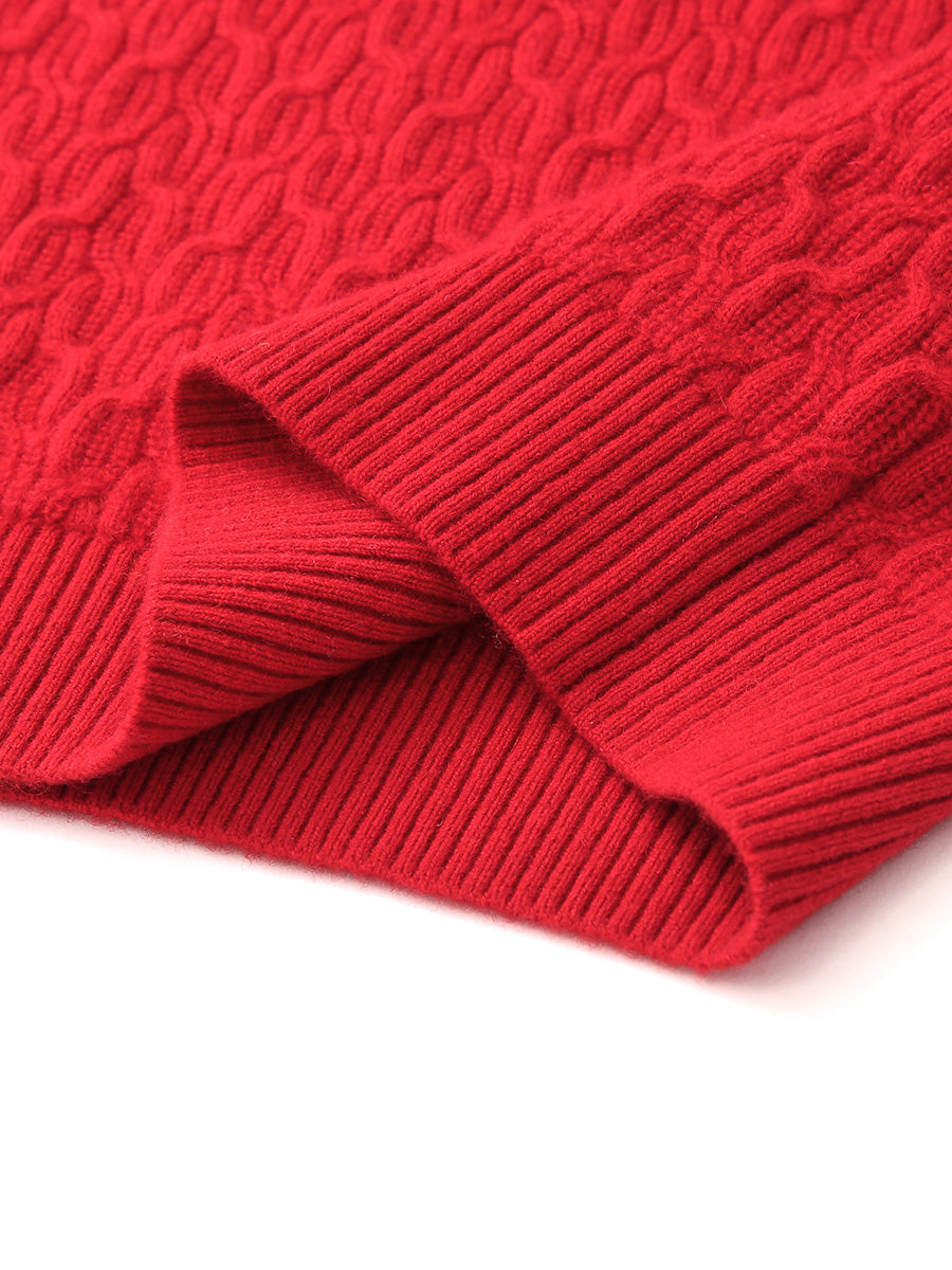 COMOBOCA 100% Cashmere Women's Cable Knit Sweater