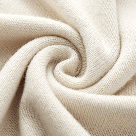 COMOBOCA 100% Wool Women's Contrast Trim Knit Sweater