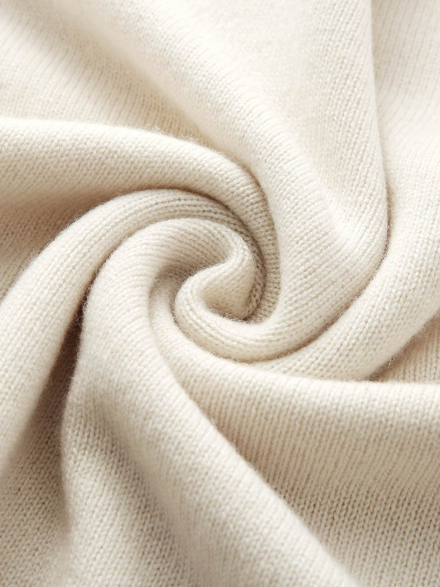 COMOBOCA 100% Wool Women's Contrast Trim Knit Sweater