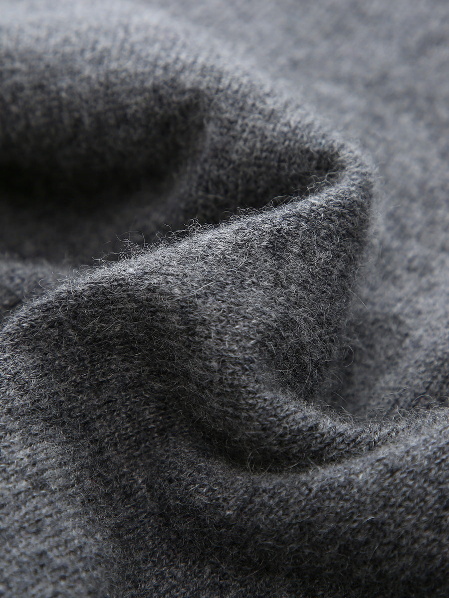 COMOBOCA 100% Cashmere Women's Contrast-Trim Pocket Cardigan