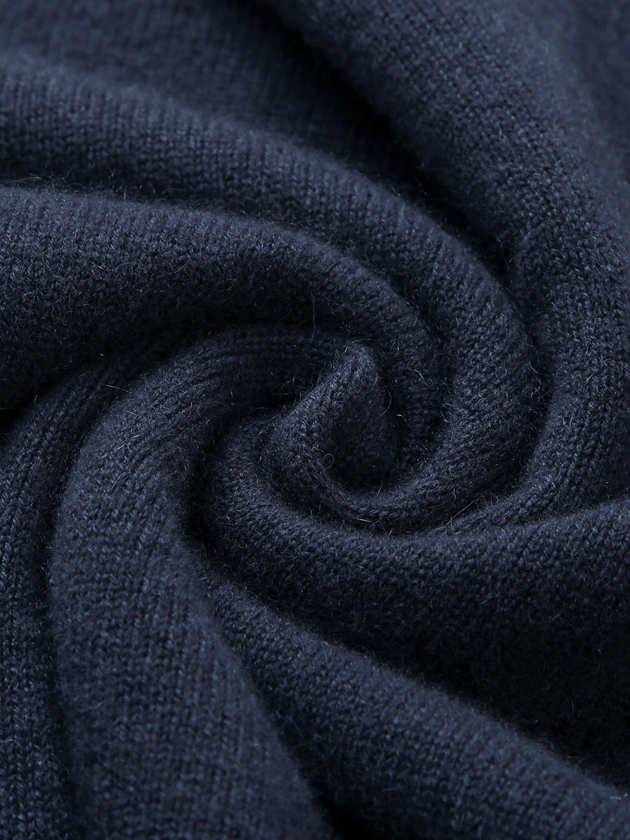 COMOBOCA 100% Cashmere Women's Crew Neck Intarsia Knit Sweater