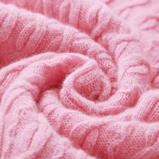 COMOBOCA 100% Cashmere Women's Classic Cable Knit Sweater