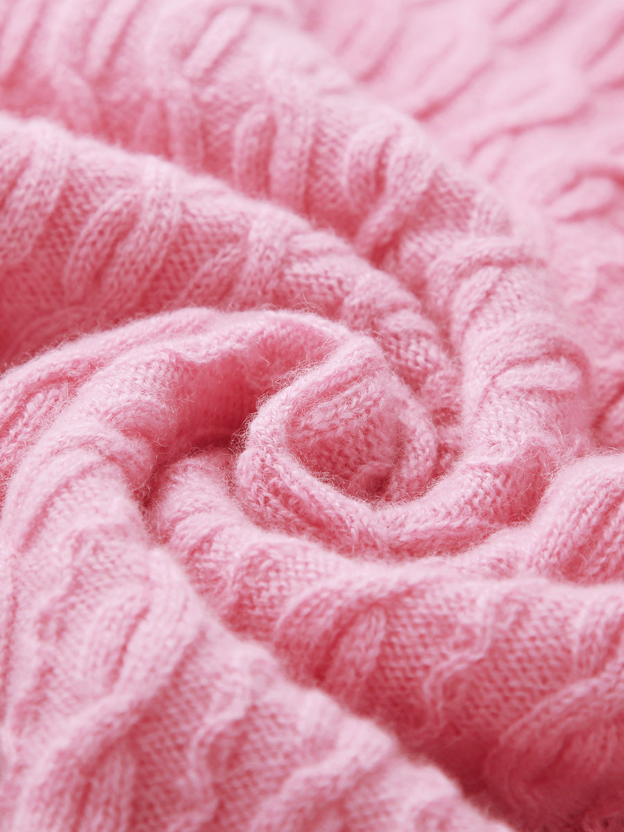 COMOBOCA 100% Cashmere Women's Classic Cable Knit Sweater