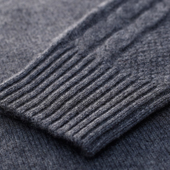 COMOBOCA 100% Cashmere Women's Cable Knit Color Block Sweater