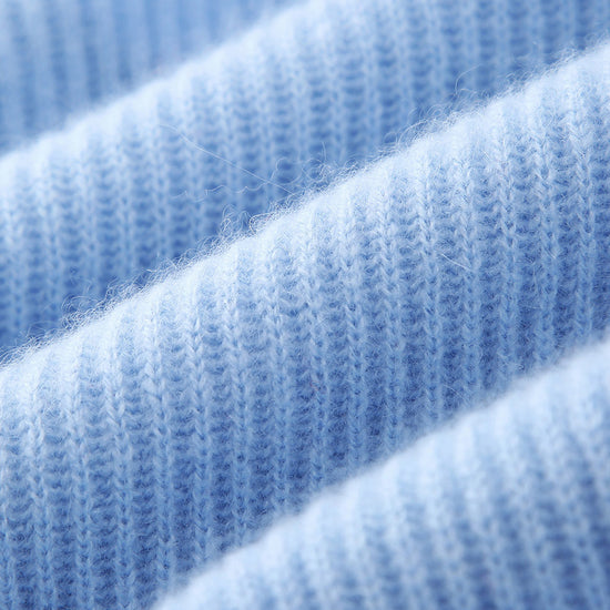 COMOBOCA 100% Cashmere Women's Faux Button Sweater with Lace Cuff