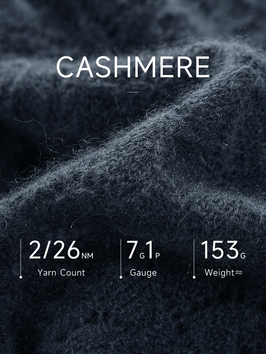 COMOBOCA 100% Cashmere Women's Openwork Round Neck Knit Sweater