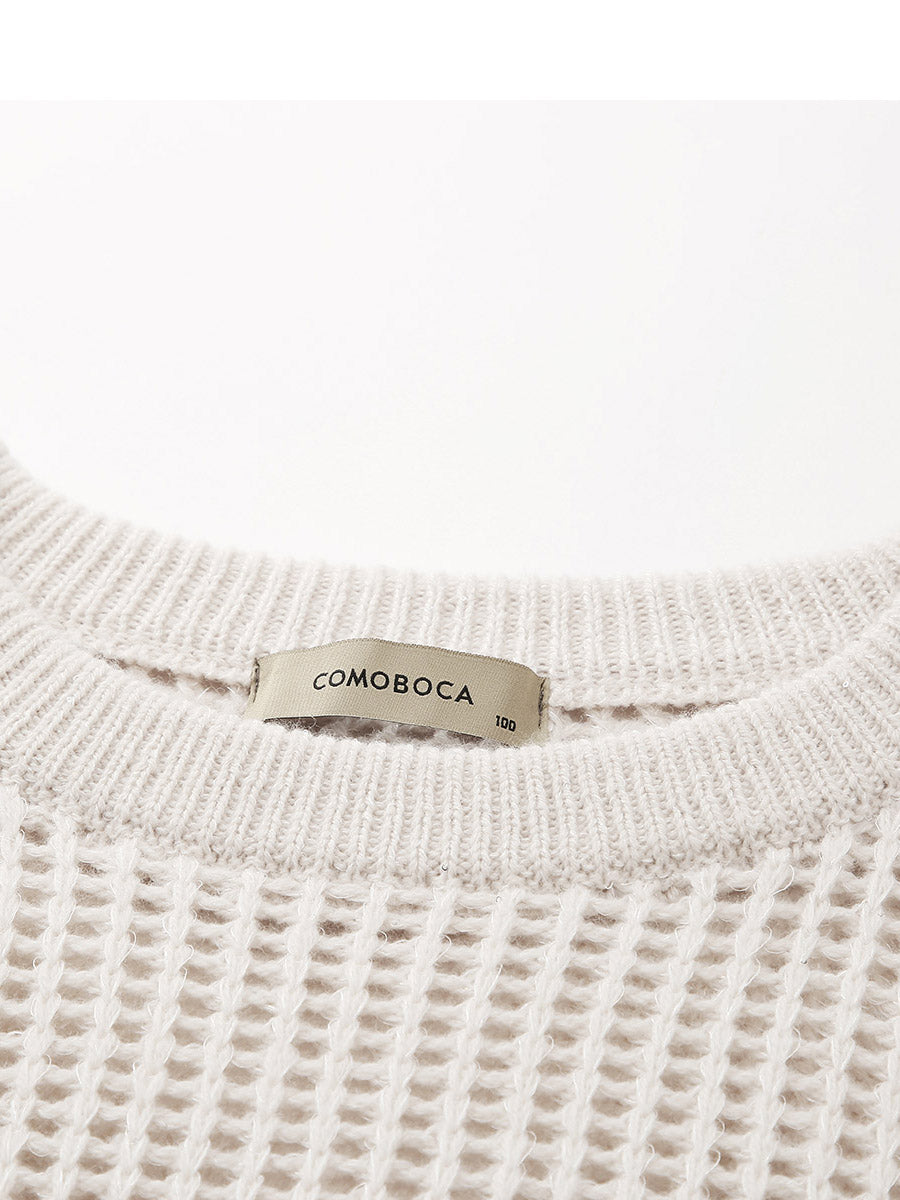COMOBOCA 100% Wool Women's Ribbed Knit Sweater