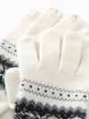COMOBOCA 100% Cashmere Soft Knit Gloves with Nordic Design