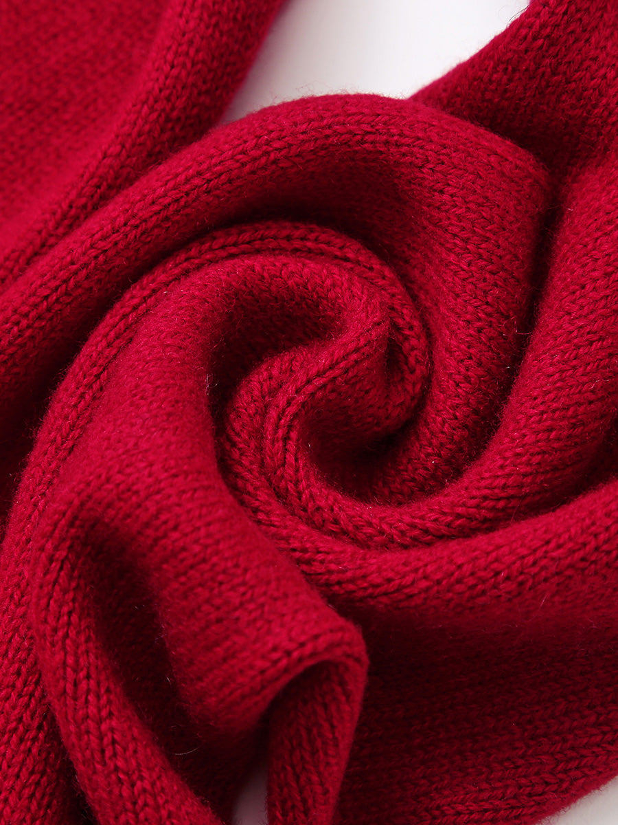 COMOBOCA 100% Wool Elegant Ribbed Scarf