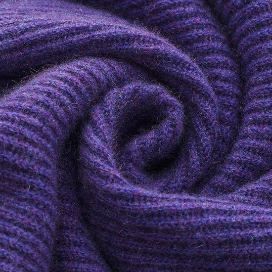 COMOBOCA 100% Cashmere Women's Ribbed Round Neck Sweater