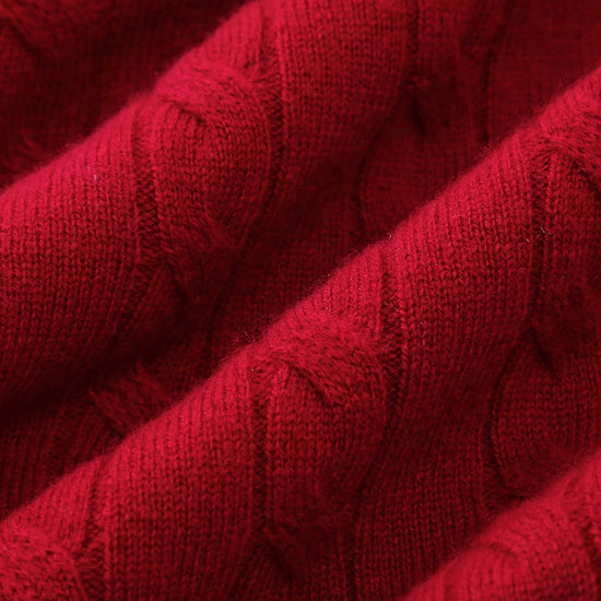 COMOBOCA 100% Wool Ribbed Cable Extra Size Knit Cardigan