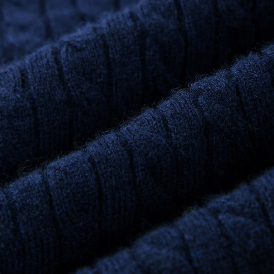 COMOBOCA 100% Wool Kids' Royal Embroidered Cable Knit Cardigan