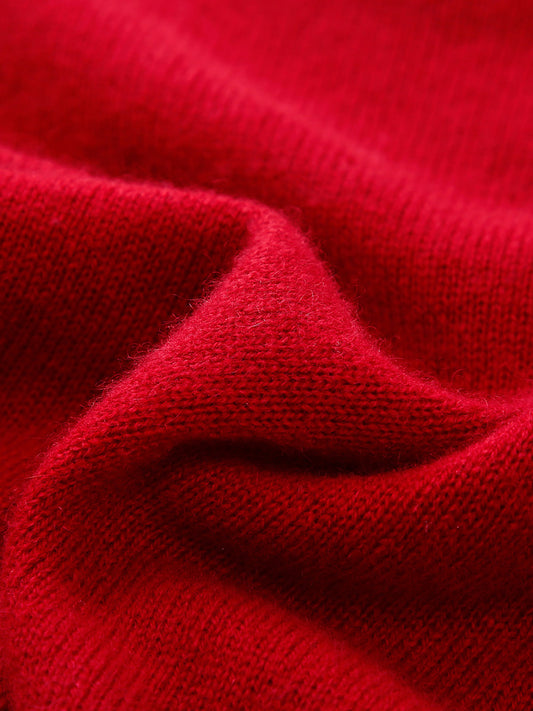 COMOBOCA 100% Cashmere Women's Sweater with Contrast Trim