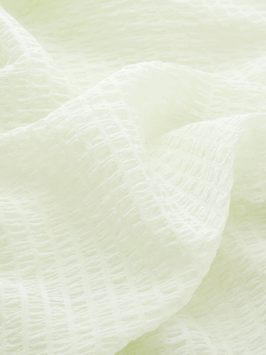 COMOBOCA Women's Crinkle Textured Blouse with Button Closure