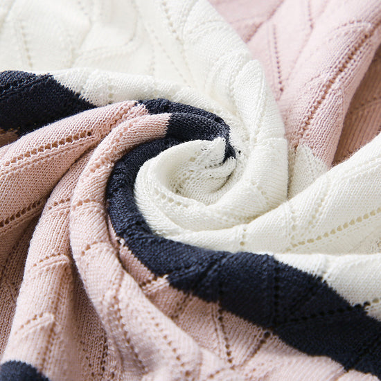 COMOBOCA Women's Striped Color Block Sweater