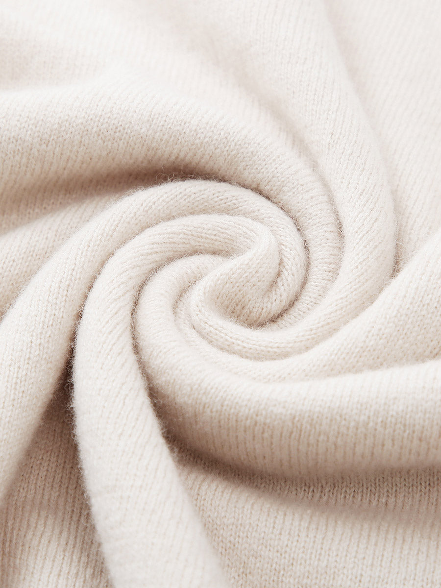 COMOBOCA 100% Wool Women's Color Block Knit Sweater