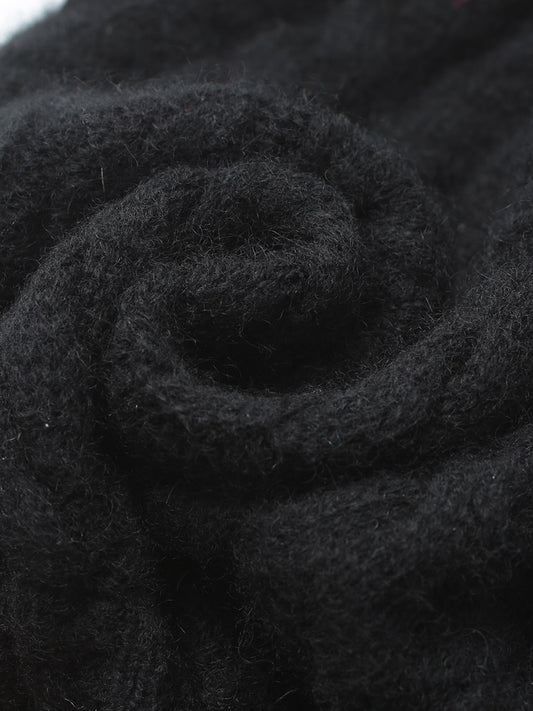 COMOBOCA 100% Cashmere Cable Slouchy Beanie