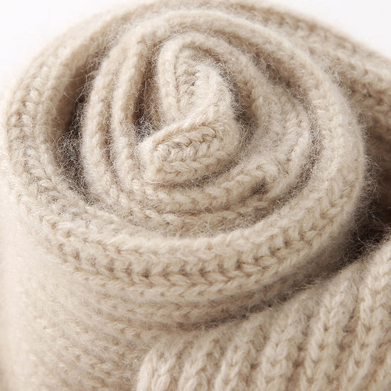 COMOBOCA 100% Cashmere Luxurious Ribbed Scarf