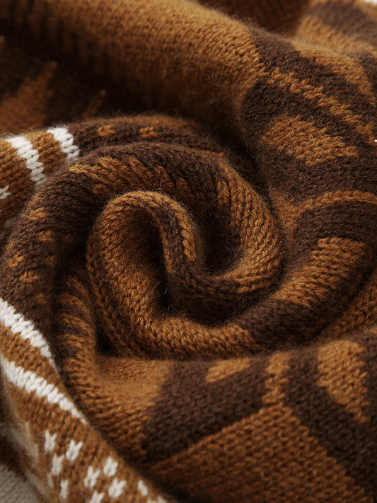 COMOBOCA 100% Wool Women's Vintage Fair Isle Knit Vest