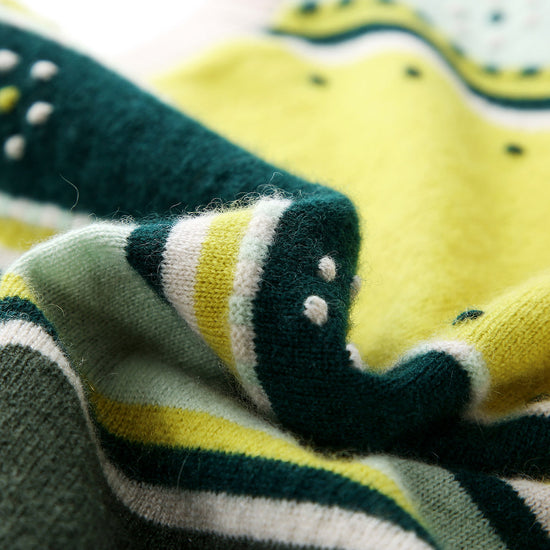 COMOBOCA 100% Cashmere Colorful Geometric Knit Vest