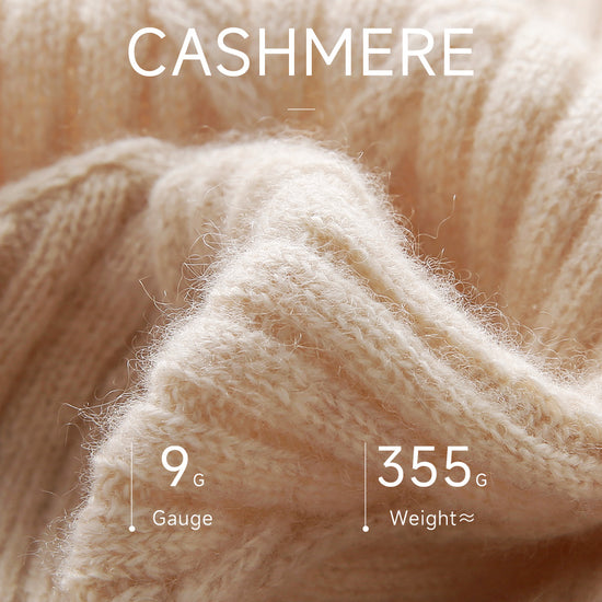 COMOBOCA 100% Cashmere Women's Cable Knit Hoodie