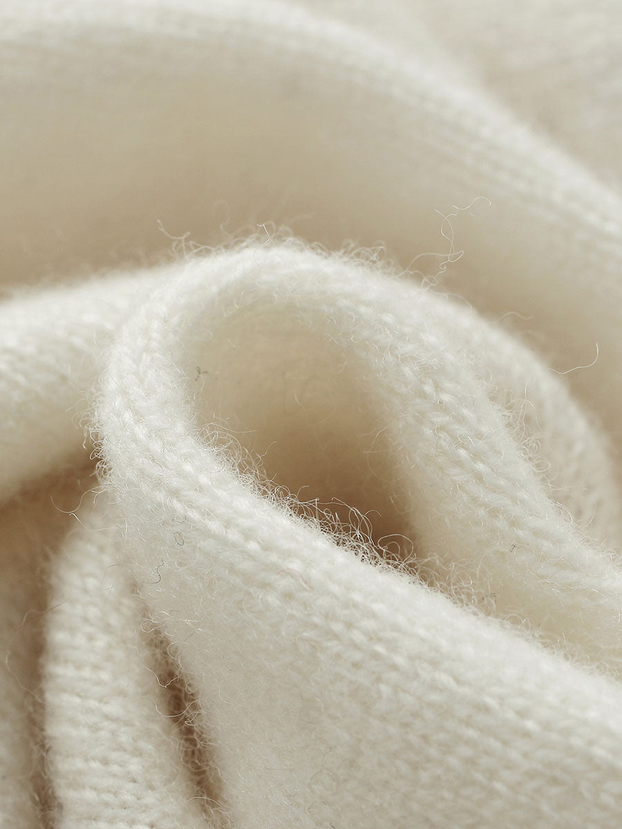 COMOBOCA 100% Wool Kids' Cable Knit Round Neck Sweater