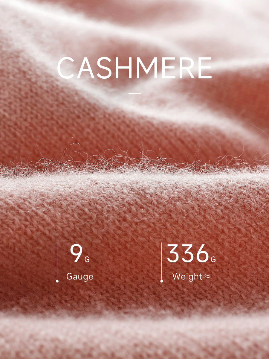 COMOBOCA 100% Cashmere Women's Half Zip Mock Neck Knit Sweater