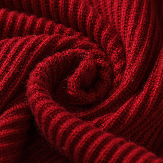 COMOBOCA 100% Wool Women's Half-High Neck Zip Cardigan