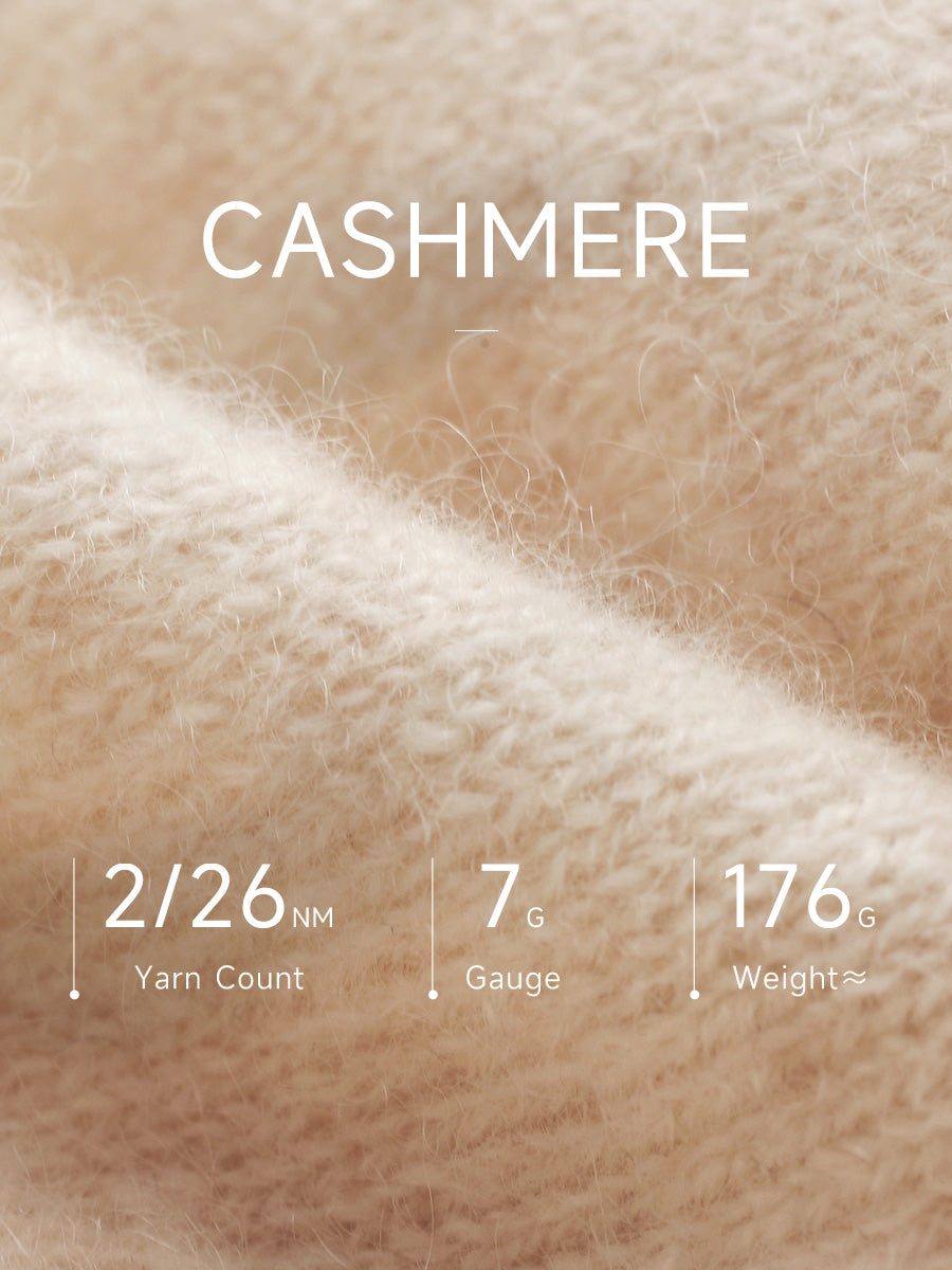 COMOBOCA 100% Cashmere Women's Color-Blocked Sleeve Knit Sweater