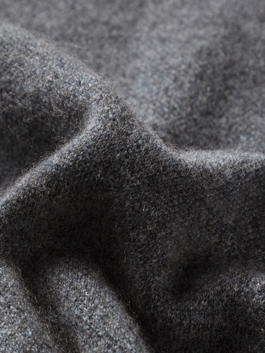 COMOBOCA 100% Cashmere Men's Mock Neck Jacquard Sweater