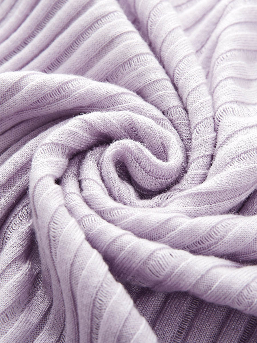 COMOBOCA Women's Ribbed Round Neck Knit Sweater