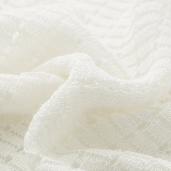 COMOBOCA Women's Linen Crochet Tie Short Sleeve Cardigan