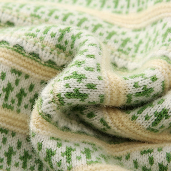 COMOBOCA 100% Wool Women's Vintage Inspired Striped Knit Cardigan