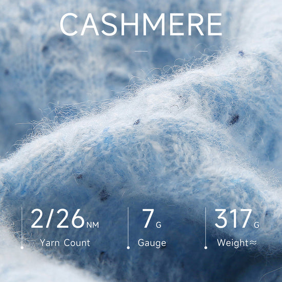 COMOBOCA 100% Cashmere Women's Openwork Knit Round Neck Sweater