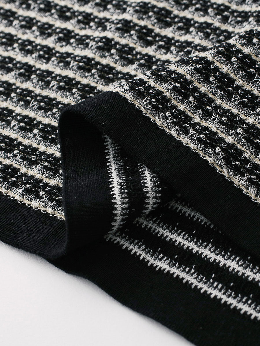 COMOBOCA Women's Elegant Striped Knit T-Shirt