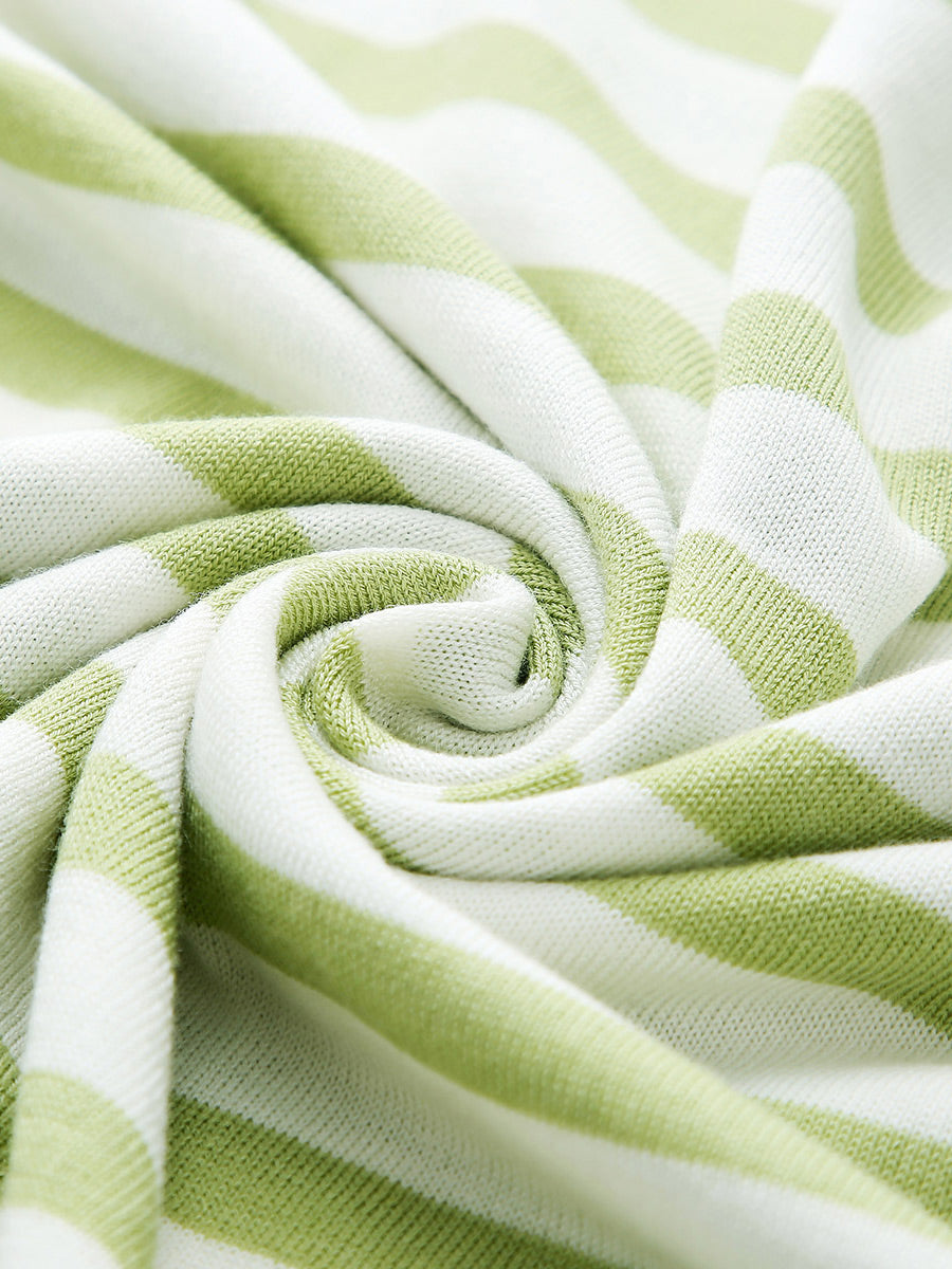 COMOBOCA Women's Striped Long Sleeve V-Neck T-Shirt