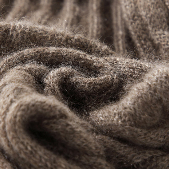 COMOBOCA 100% Cashmere Classic Cable Knit Scarf