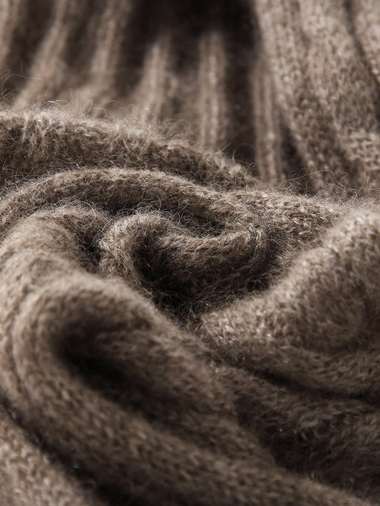 COMOBOCA 100% Cashmere Classic Cable Knit Scarf