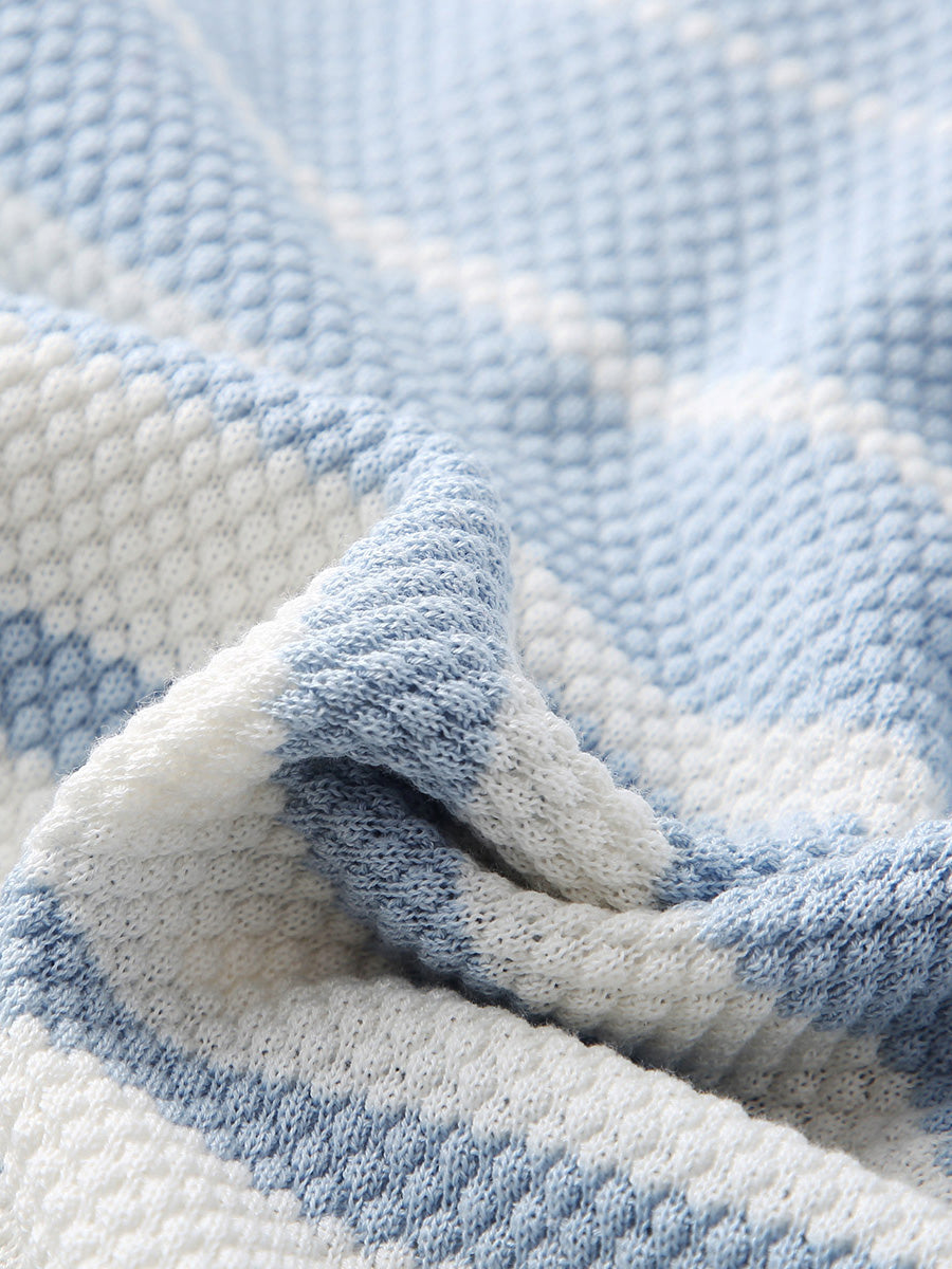 COMOBOCA Women's Striped Polo Knit T-Shirt