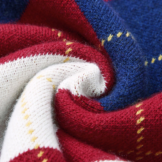 COMOBOCA 100% Wool Kids' Ribbed Round Neck Sweater